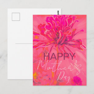 Heiß rosa, floraler Muttertag Postkarte