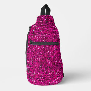 Heiß rosa funkelnder falscher Glitter Crossbody Bag