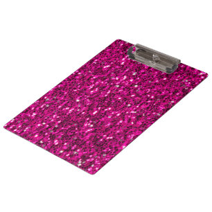Heiß rosa funkelnder falscher Glitter Klemmbrett