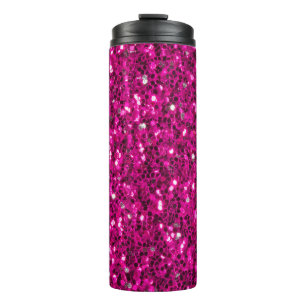 Heiß rosa funkelnder falscher Glitter Thermosbecher