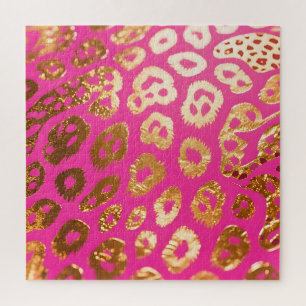 Heiß Rosa Gold Leoparden Druck Glamour