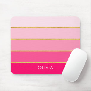Heiß Rosa & Gold Weibliches Personalisiertes Mousepad