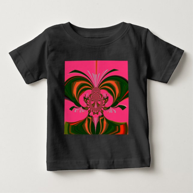 Heiß rosa, goldgrün baby t-shirt (Vorderseite)