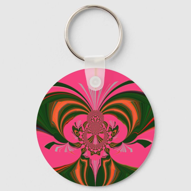 Heiß rosa, goldgrün schlüsselanhänger (Vorderseite)