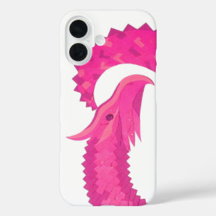 Heiß rosa Herzdrache in Weiß iPhone 16 Hülle