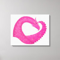 Heiß rosa Herzdrache in Weiß