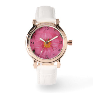 Heiß rosa Kamelien, die auf einem Baum wachsen, Armbanduhr