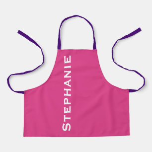 Heiß rosa, Lila Streifen, Jumbo-Name, Schürze