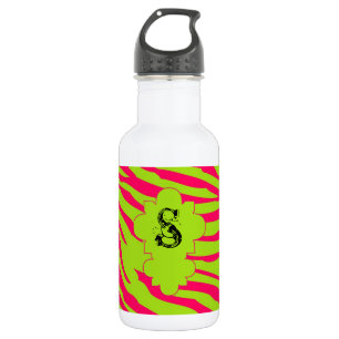 Heiß Rosa Limette Zebramuster 0,95 l Edelstahlflasche