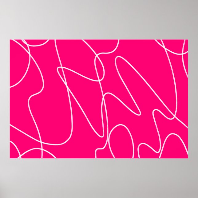 Heiß rosa Linienkunst  Poster (Vorne)