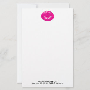 Heiß rosa Lippen glamouröse Illustration Briefpapier