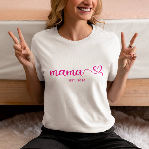 Heiß Rosa Mama Swash Herz Schriftart Tri-Blend Shirt