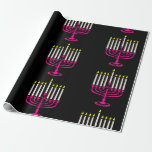 heiß rosa menorah hanukkah purim geschenkpapier<br><div class="desc">"hot pink menorah hanukkah ", "pink hanukkah", "pink menorah", "hanukkah menorah",  menorah, "glückliche hanukkah",  kanukah,  hannukah,  Hanukkah, "jüdische Feiertage"</div>