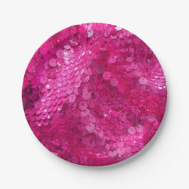 Heiß Rosa Pailletten Pappteller