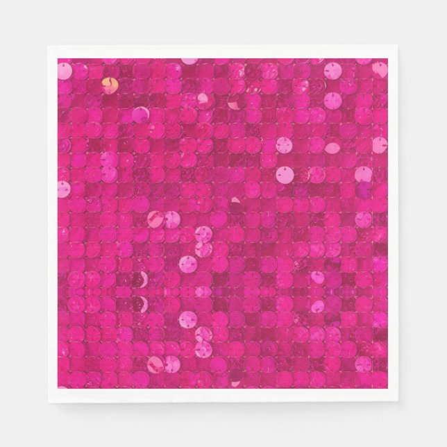 Heiß Rosa Pailletten Serviette (Vorderseite)