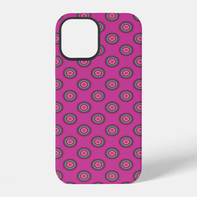 Heiß rosa Punkte-Muster iPhone Hülle (Rückseite)