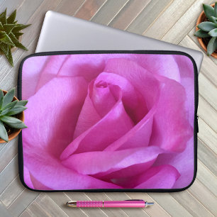 Heiß rosa Rose Blume Foto einfach fett modern chic Laptopschutzhülle