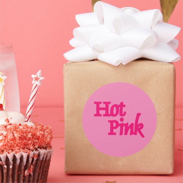 Heiß rosa, rund große Aufkleber (Party)
