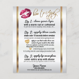 Heiß Rosa Schöner Glitter-Lippen Anleitung Flyer