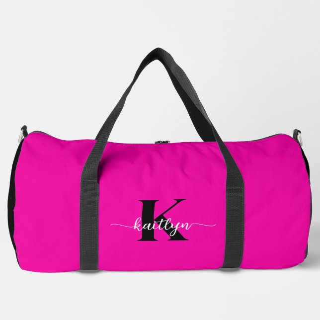 Heiß rosa Schwarz Monogramm Duffle Bag (Vorderseite)
