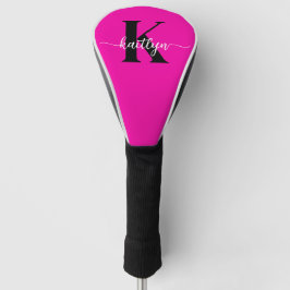 Heiß rosa Schwarz Monogramm Golf Headcover