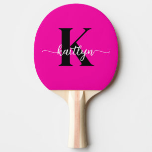 Heiß rosa Schwarz Monogramm Tischtennis Schläger