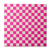 Heiß rosa und braun kariertes Muster