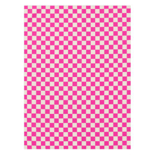 Heiß rosa und braun kariertes Muster Tischdecke