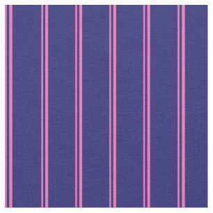 Heiß rosa und dunkelblaue Linien Stoff