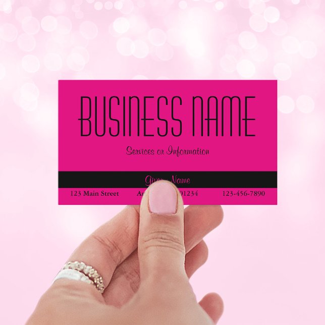 Heiß rosa und schwarz visitenkarte (Hot Pink and Black Business Card)