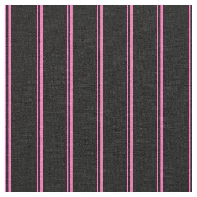 Heiß rosa und schwarze Linien Stoff (Nahaufnahme)