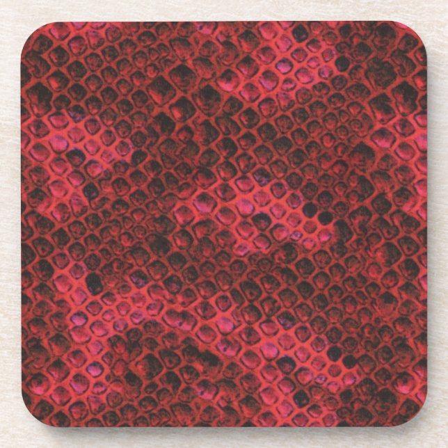 Heiß rosa und schwarze Schlangenhaut Getränkeuntersetzer (Vorderseite)