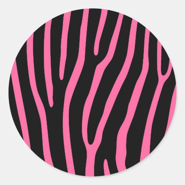Heiß rosa und schwarze Tieraufkleber Runder Aufkleber (Vorderseite)