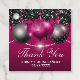 Heiß rosa und schwarze Weihnachtsbaumchen Quincean Geschenkanhänger