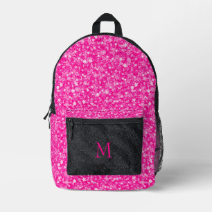 Heiß rosa und schwarzer Glitzer Bedruckter Rucksack
