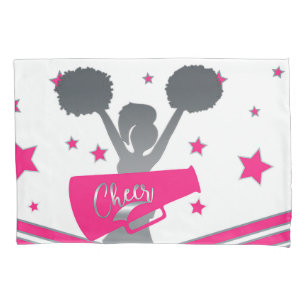 Heiß Rosa und Silber Sterne Cheer Cheer-leading Mä Kissenbezug
