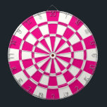 Heiß rosa und weiß dartscheibe<br><div class="desc">Warmes Rosa und weißes Karton</div>