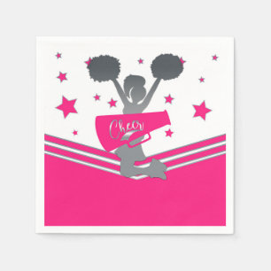 Heiß Rosa und Weiße Sterne Cheer Cheerleading-Part Serviette