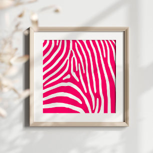 Heiß Rosa und Weißer Zebradruck Poster
