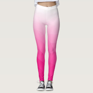 Heiß rosa weißer Farbverlauf geometrisches Mesh-Mu Leggings