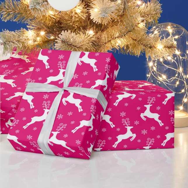 Heiß rosa Winter Weihnachtsmann Geschenkpapier (Feiertage)