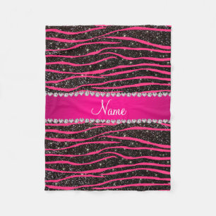 Heiß rosa Zebrastreifen schwarzer Glitzer rosa Str Fleecedecke