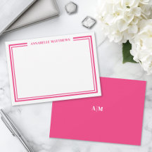 Heiß Rosa Zwei-Rahmen-Minimalistischer Namens-Mono