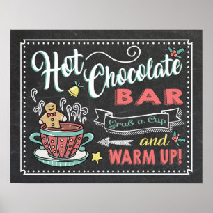 Heiß-Schokolade-Bar-Party-Plakat-Schild Poster