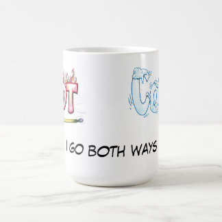 Heiß und Kälte - ich gehe beide Weisen Kaffeetasse