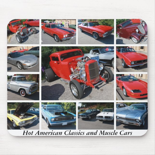 Heiße amerikanische Klassiker und Muskel-Autos 19 Mousepad (Vorne)