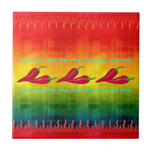 Heiße Chili-Fliese Fliese (Vorderseite)
