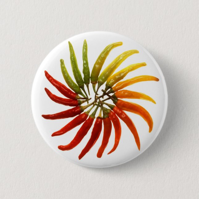 Heiße Chili-Paprikaschoten Button (Vorderseite)
