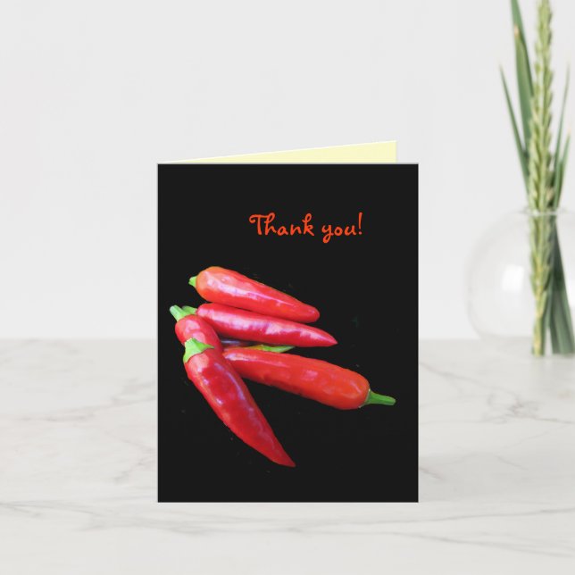 Heiße Chili-Paprikaschoten danken Ihnen Dankeskarte (Vorderseite)