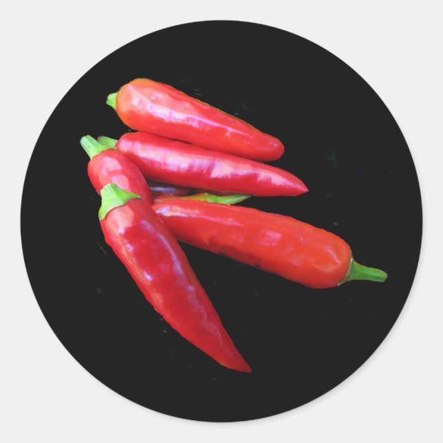 Heiße Chili-Paprikaschoten Runder Aufkleber (Vorderseite)